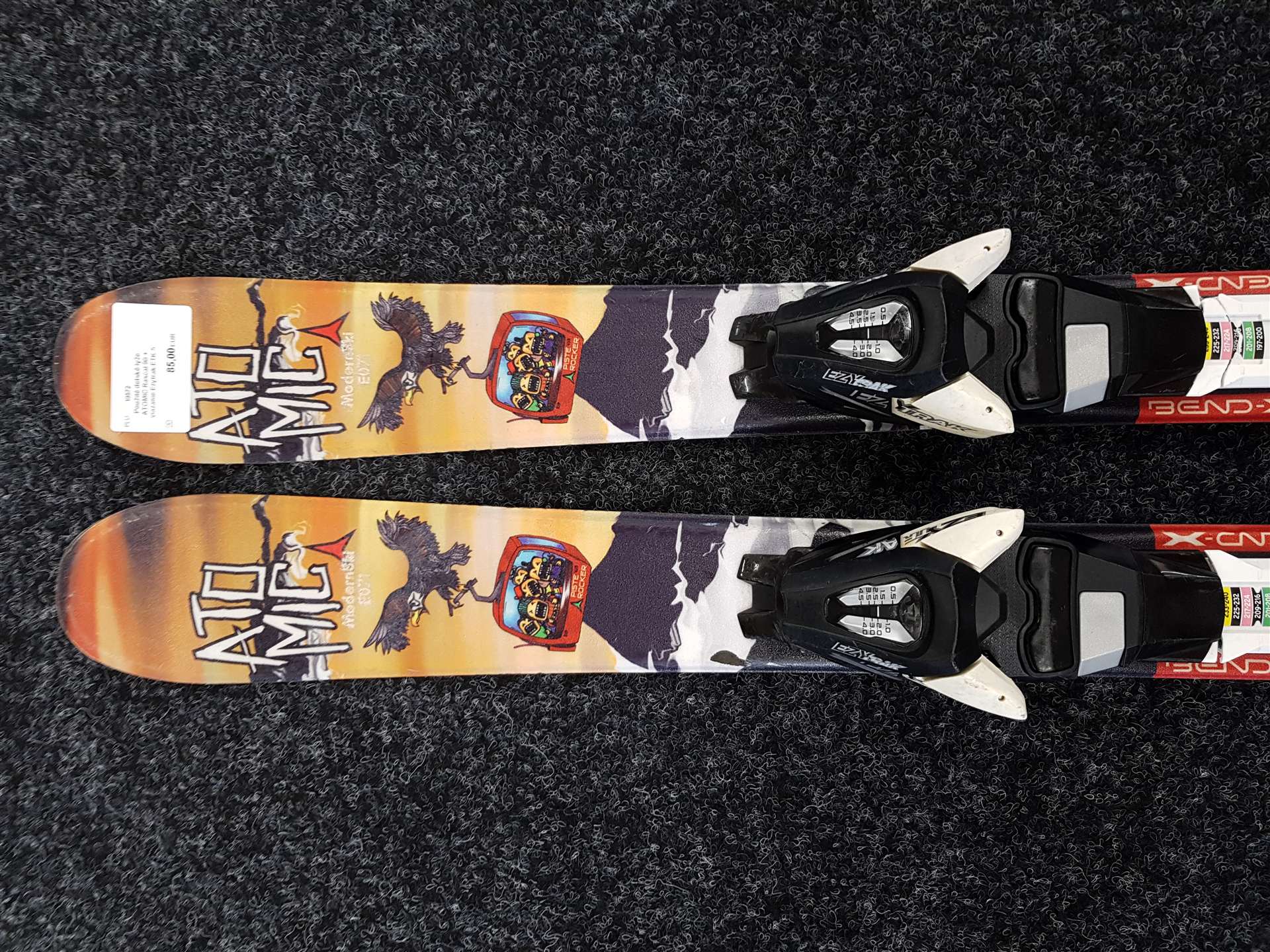 Použité dětské lyže ATOMIC Rascal 90 + vázání Ezytrak ETK 5