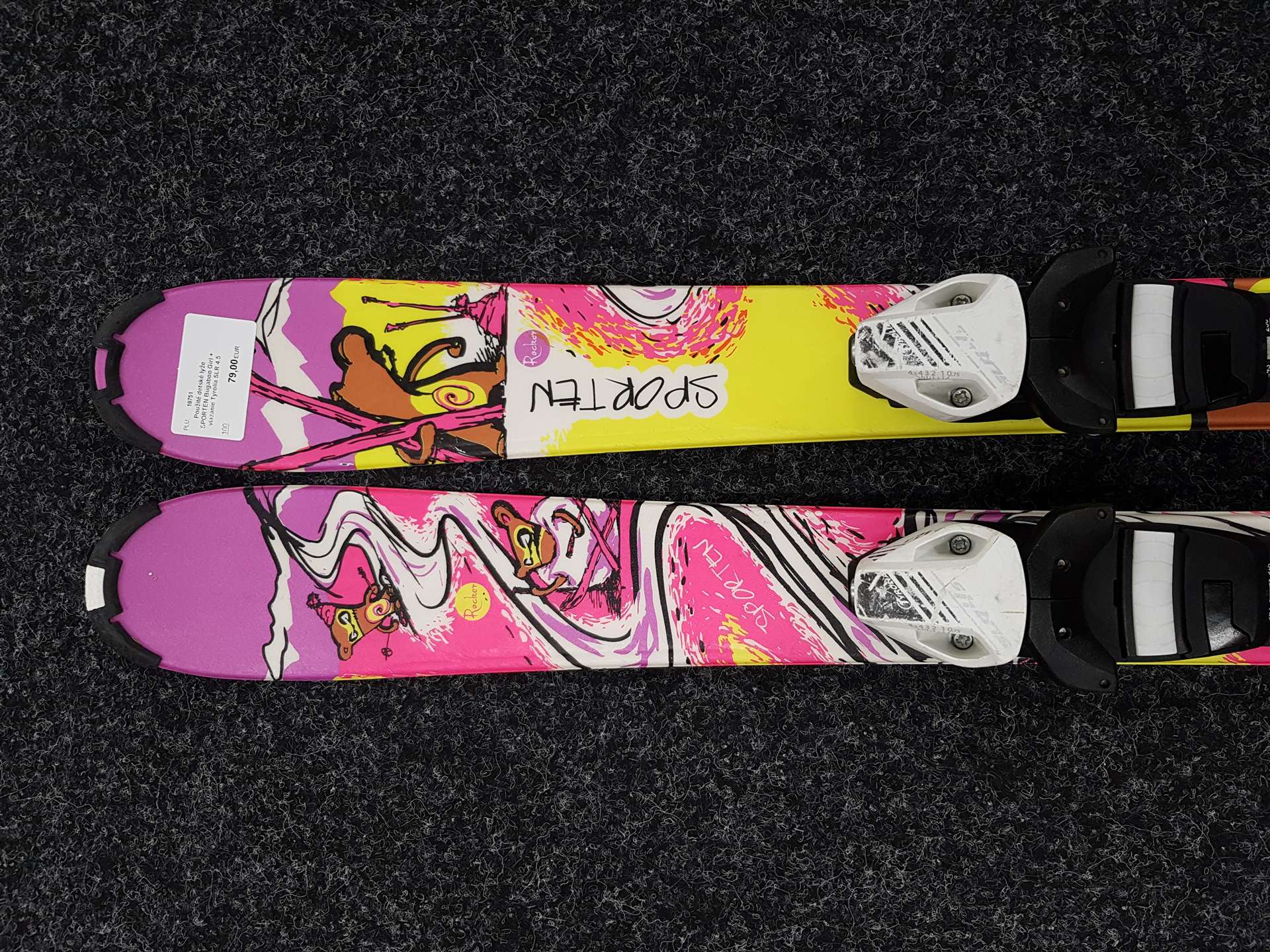 Skis enfant SPORTEN Bugaboo Girl d'occasion + fixations Tyrolia SLR 4.5