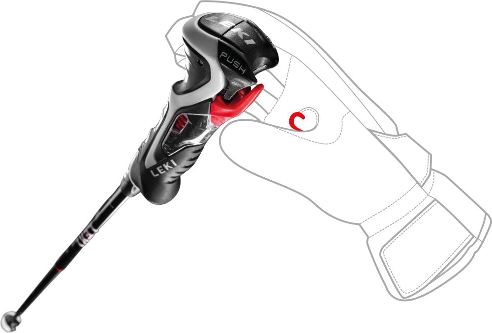 Lyžařské Hůlky Leki Carbon 14 3D black-flourescent red-white