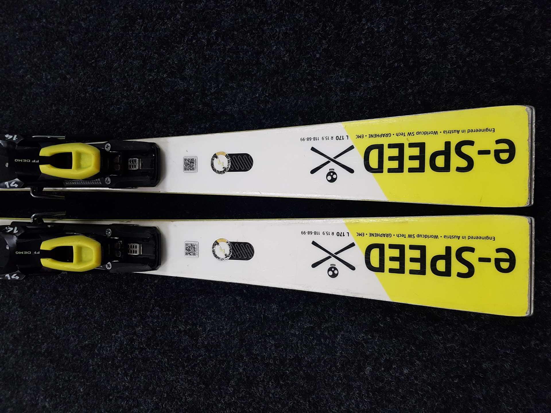Použité lyže HEAD e-SPEED + vázání Head Freeflex 14