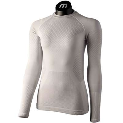 Ropa interior térmica para mujer MICO L/SLVS R/NECK SHIRT ODORZERO, SILVER