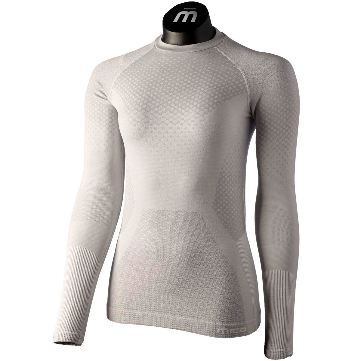 Sous-vêtements thermiques pour femmes MICO L/SLVS R/NECK SHIRT ODORZERO, ARGENT