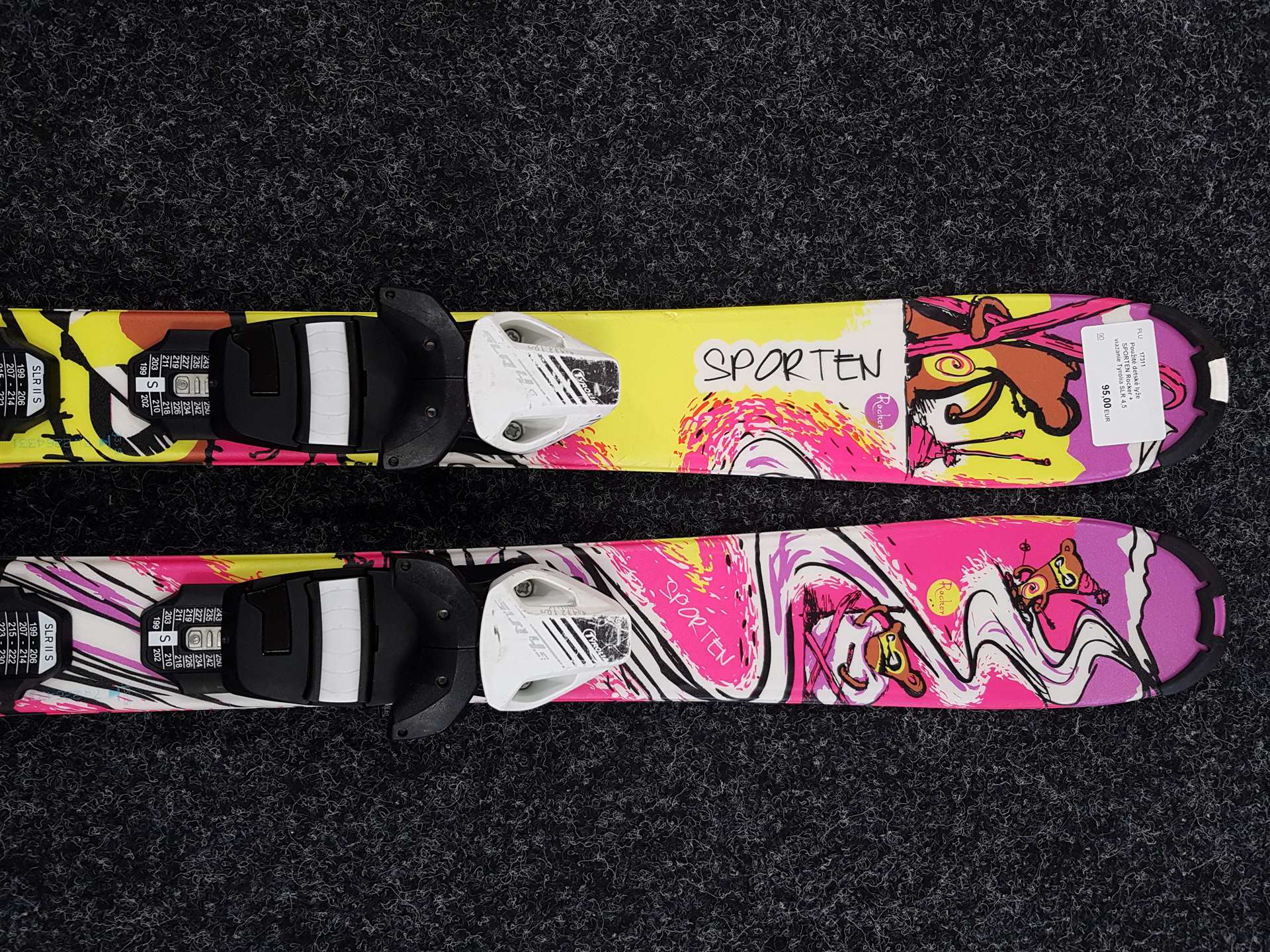 Skis enfant d'occasion SPORTEN Rocker + fixations Tyrolia SLR 4.5