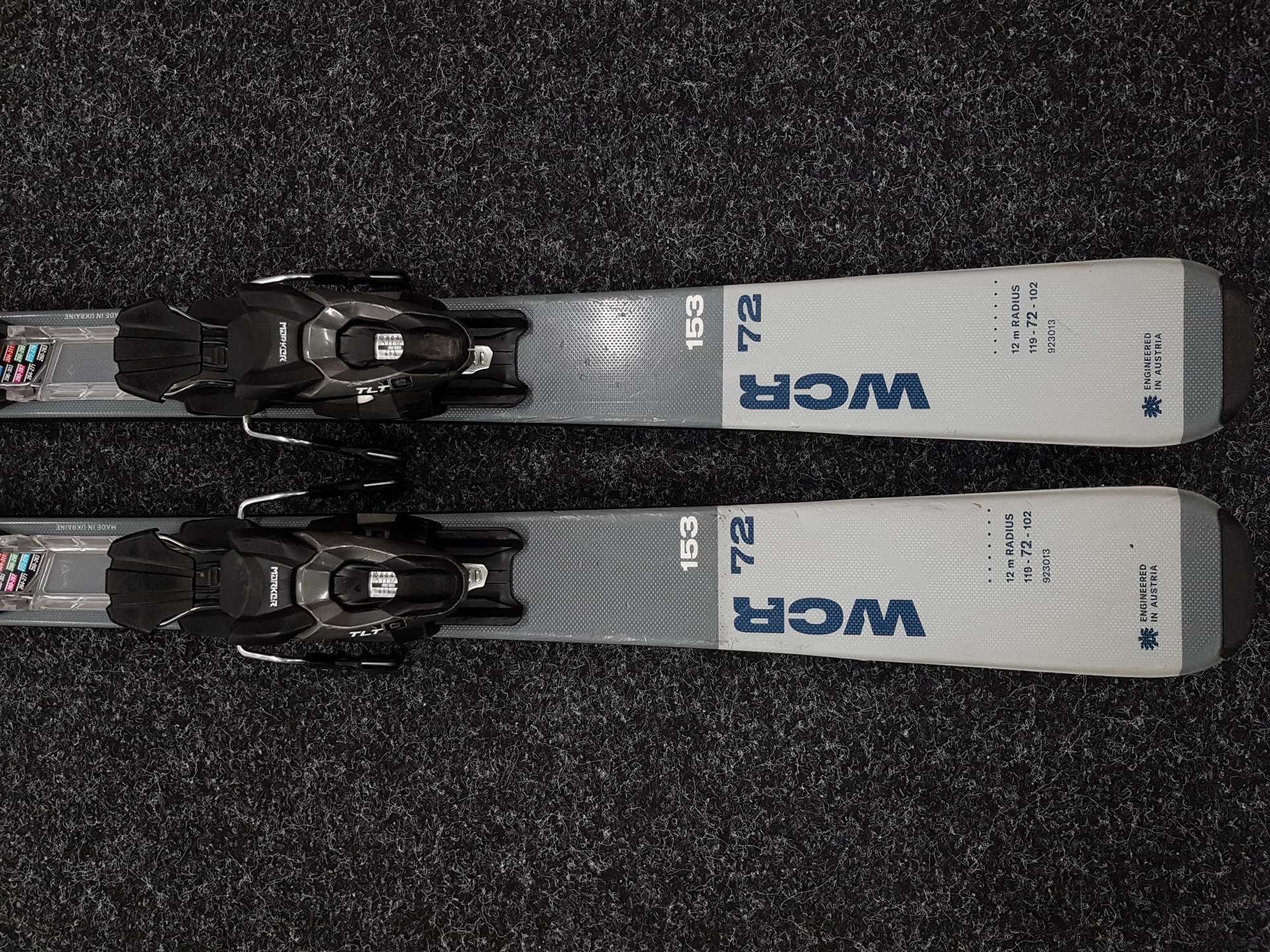 Używane narty BLIZZARD WCR 72 + wiązania Marker TLT 10