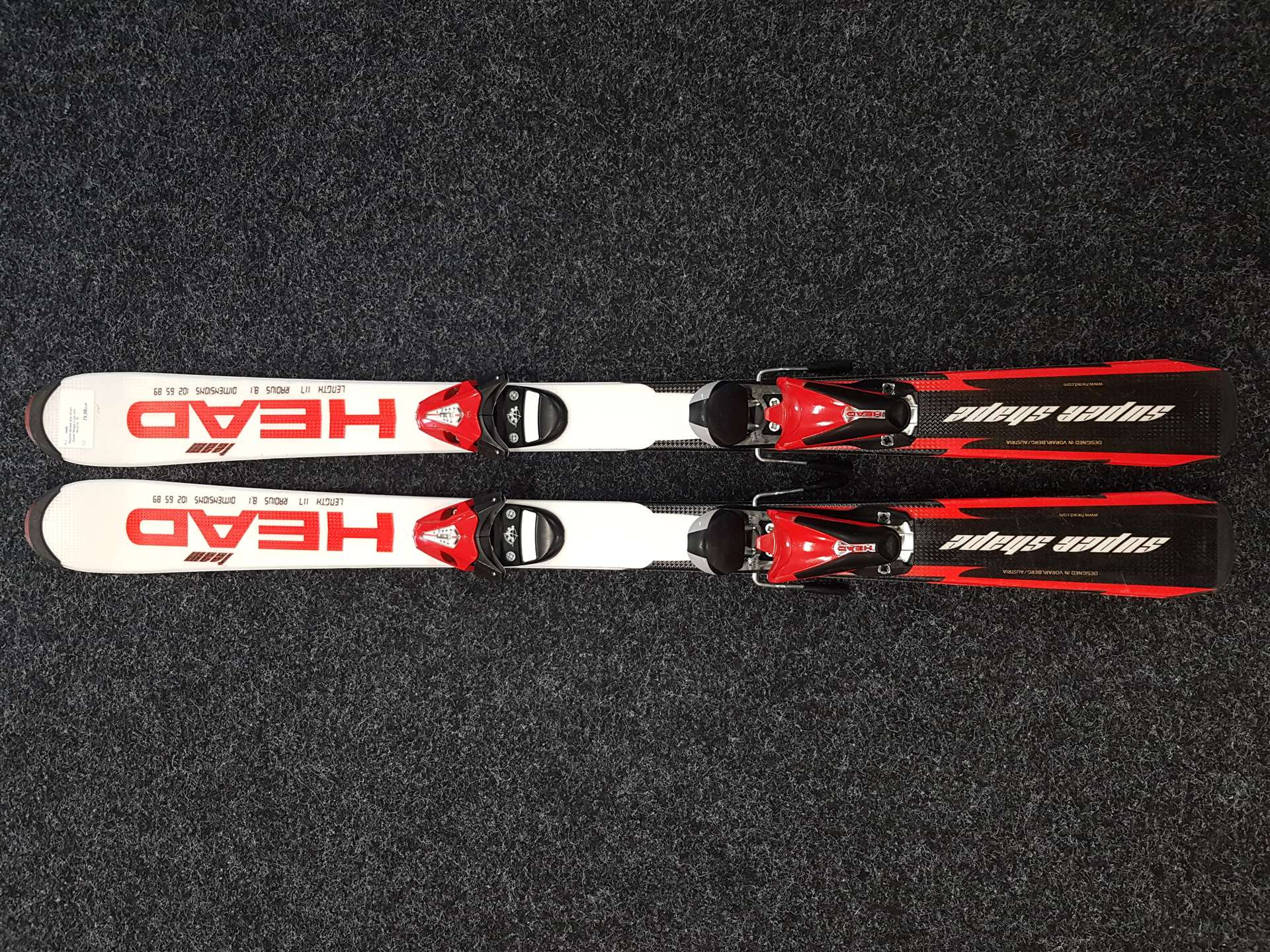 Gebrauchte HEAD Super Shape Kinderski + Head SL 75 Bindungen