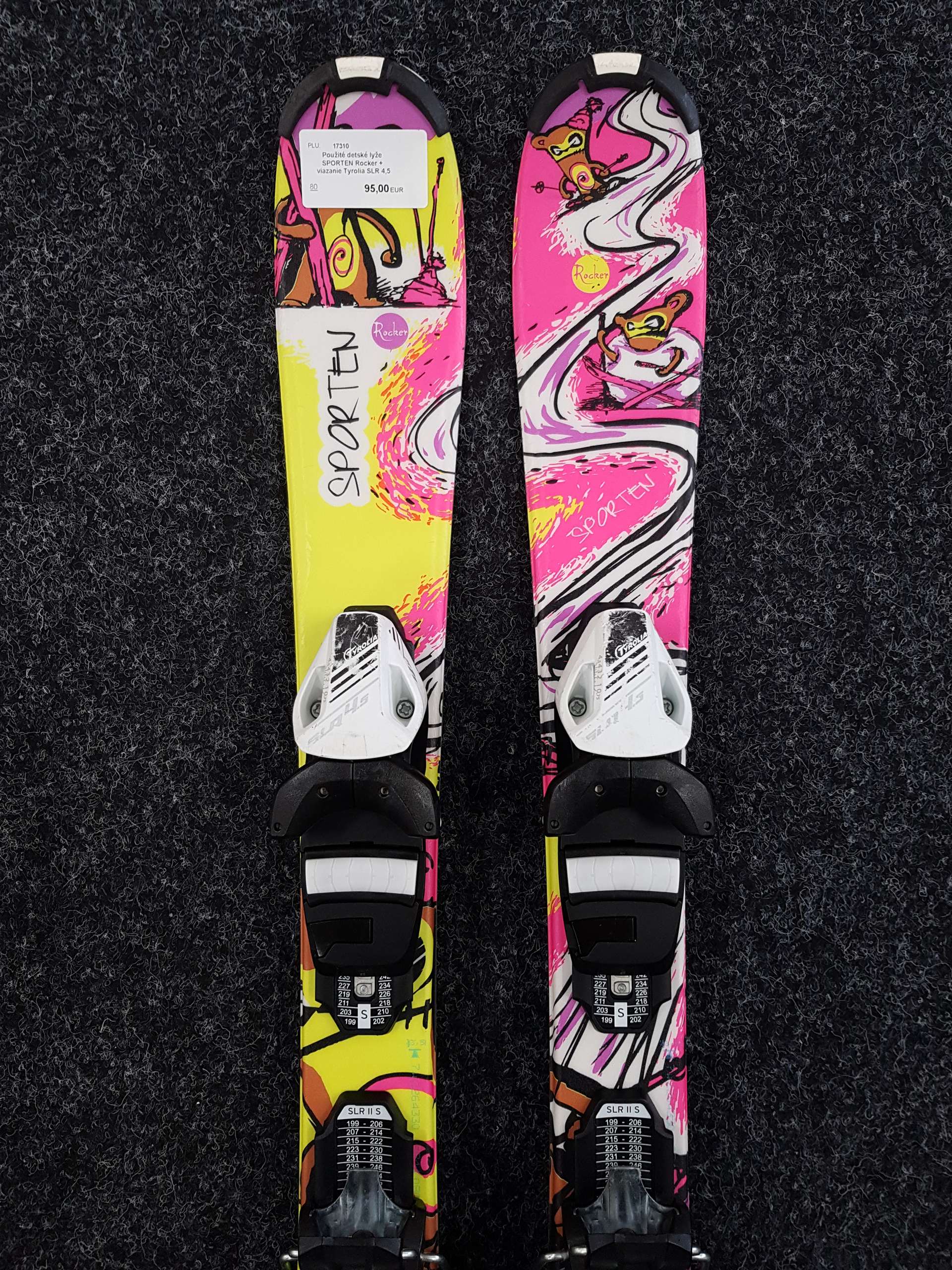 Skis enfant d'occasion SPORTEN Rocker + fixations Tyrolia SLR 4.5