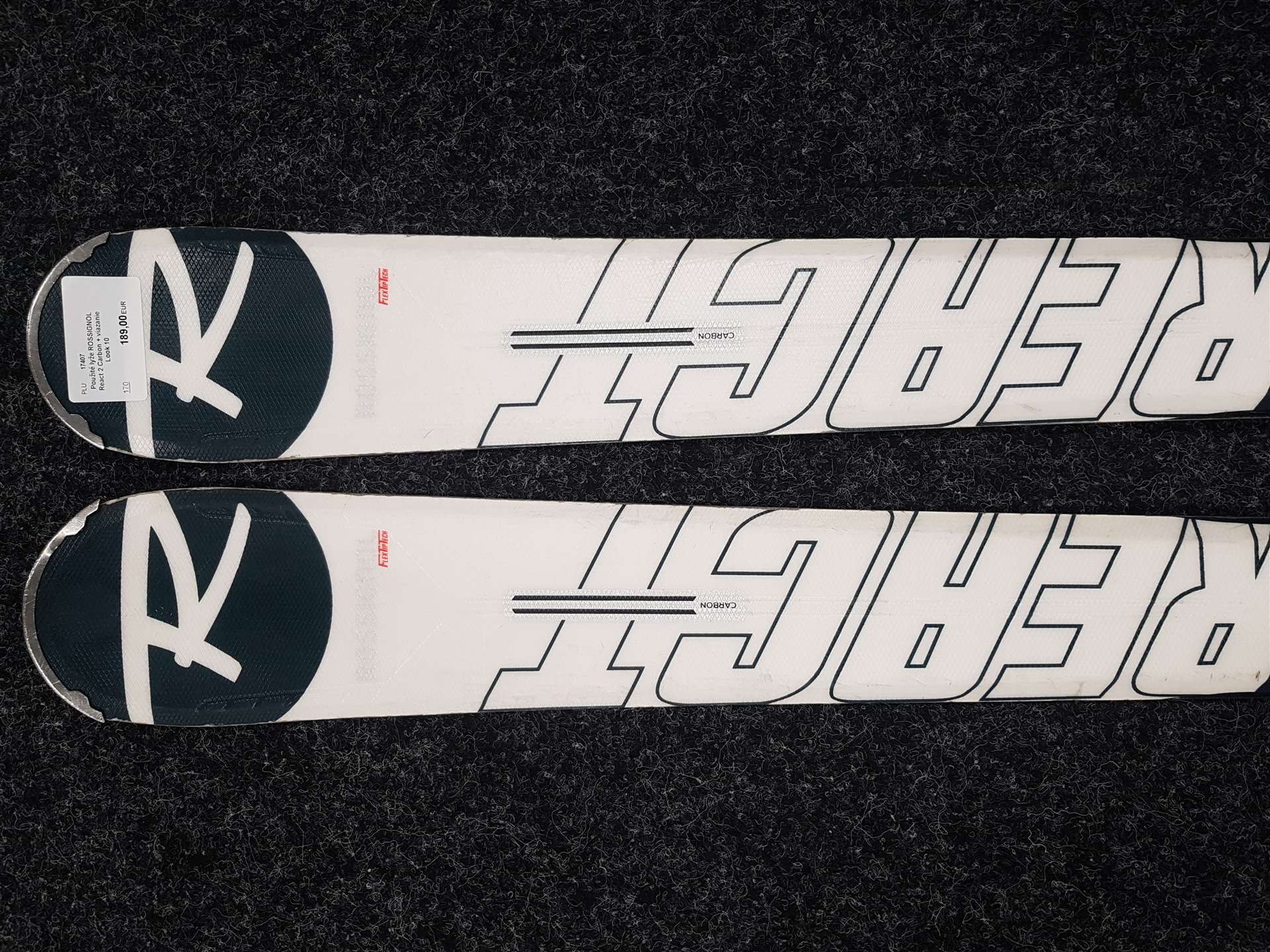 Použité lyže ROSSIGNOL React 2 Carbon + viazanie Look 10
