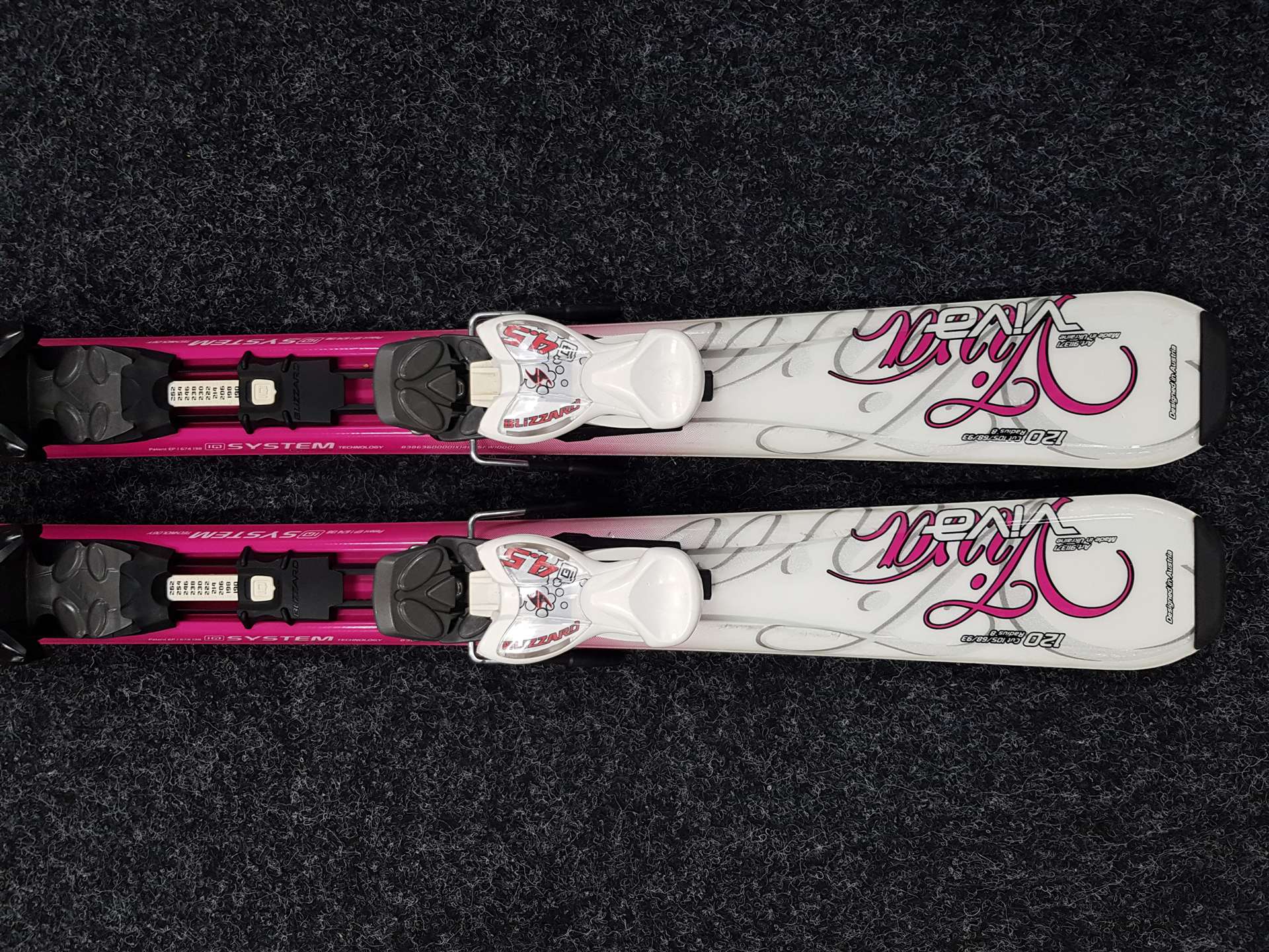 Gebrauchte Kinderski BLIZZARD Viva + Blizzard IQ 4.5 Bindungen