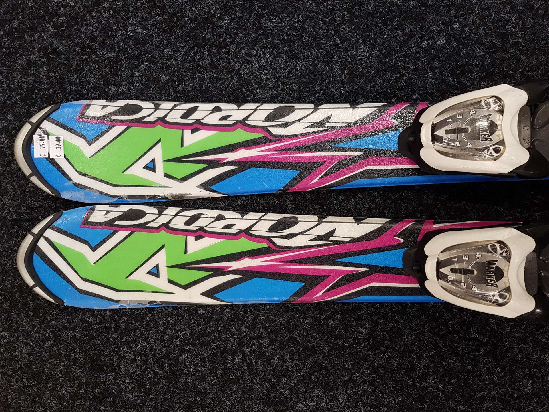 Použité lyže NORDICA Race Team + viazanie Marker M 4.5