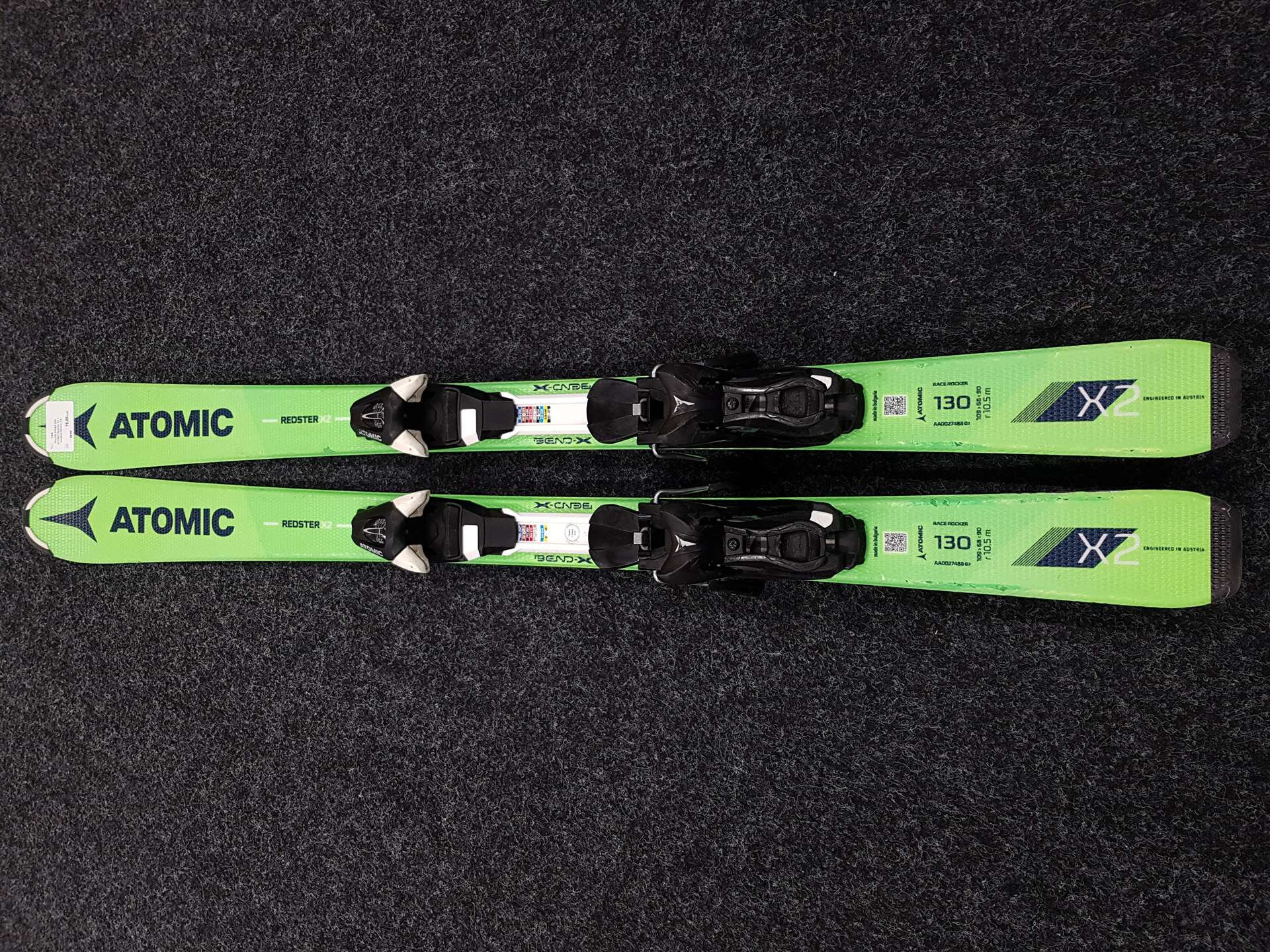 Gebrauchte Kinderski ATOMIC Redster X2 + Atomic 7.5 Bindungen