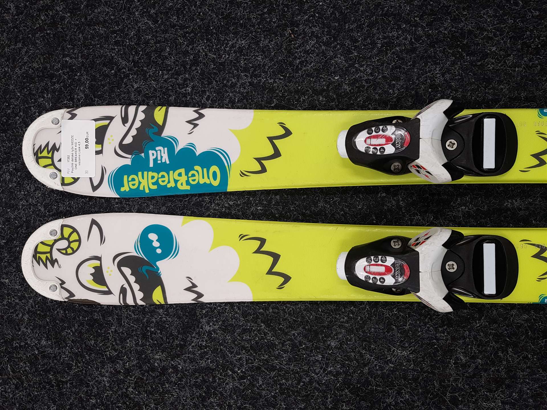 Použité dětské lyže WEDZE ONE BREAKER KID + vázání Look 4,5