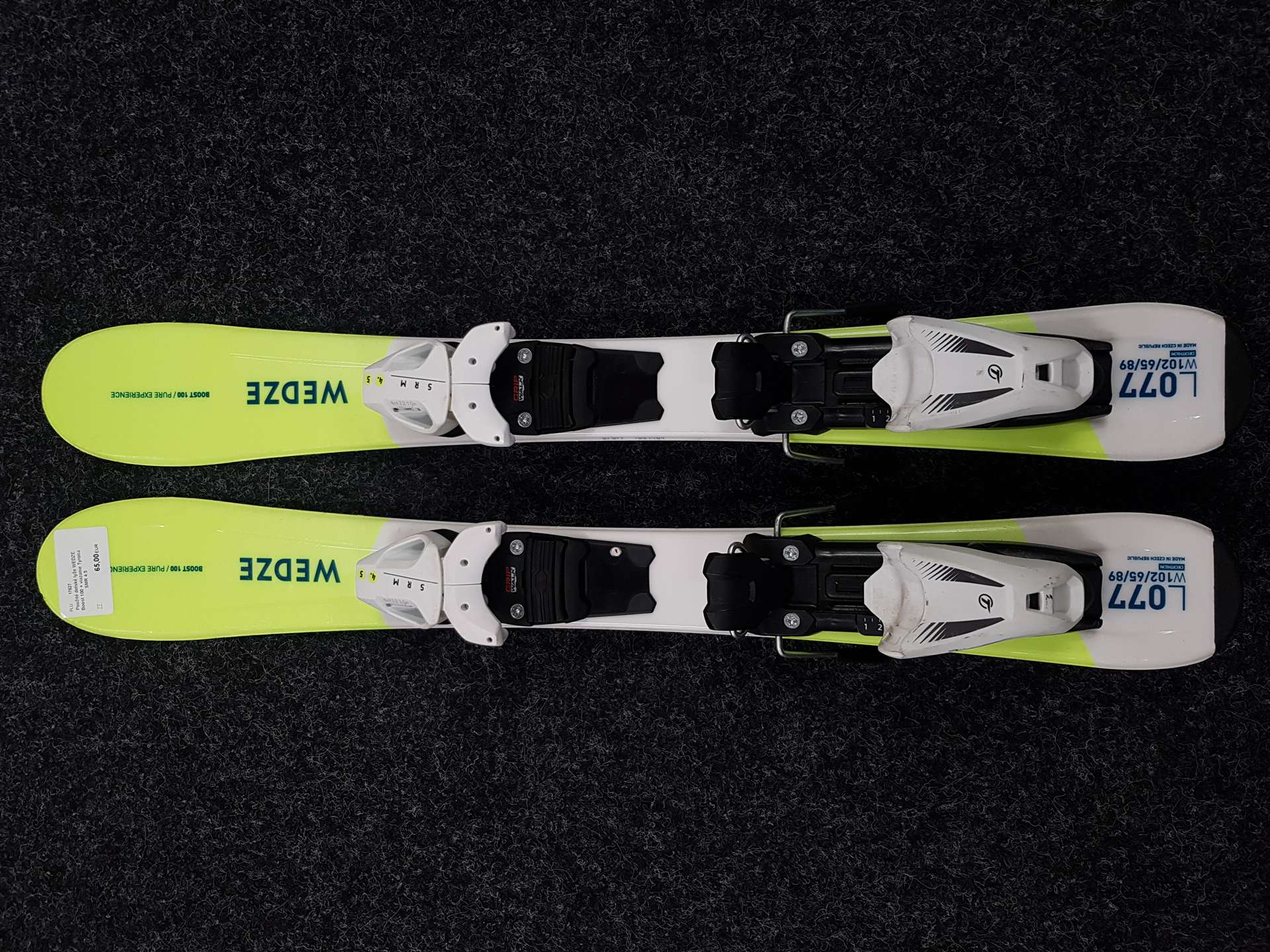 Schiuri pentru copii folosite WEDZE Boost 100 + legături Tyrolia SMR 4.5