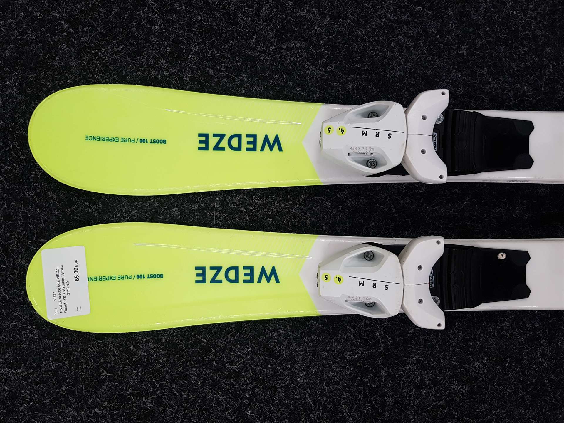 Schiuri pentru copii folosite WEDZE Boost 100 + legături Tyrolia SMR 4.5