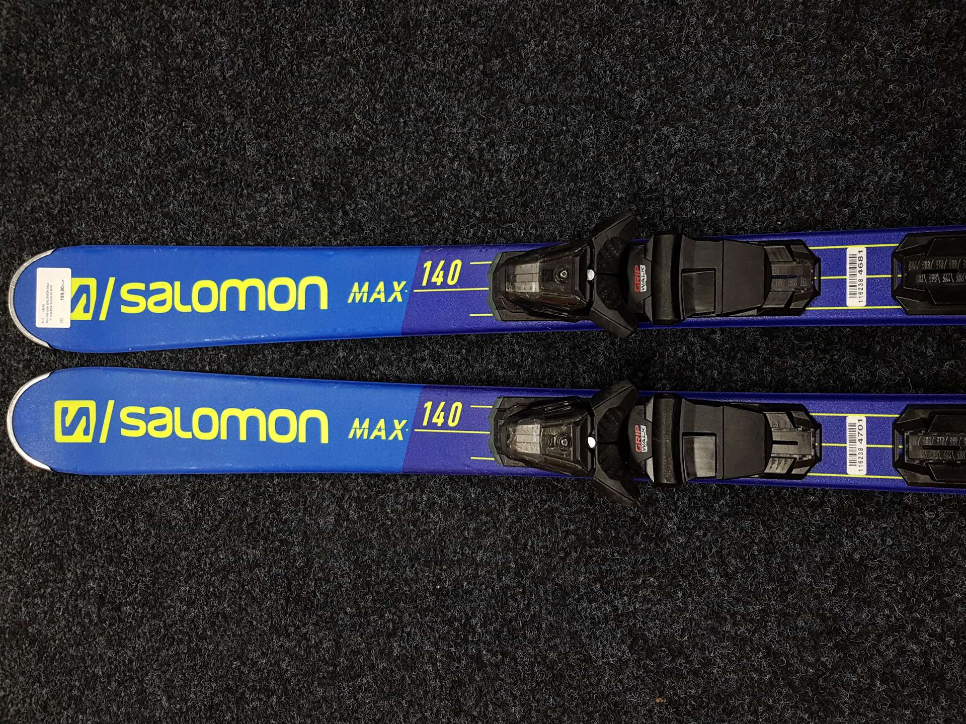 Skis SALOMON Max d'occasion + fixations Salomon M10