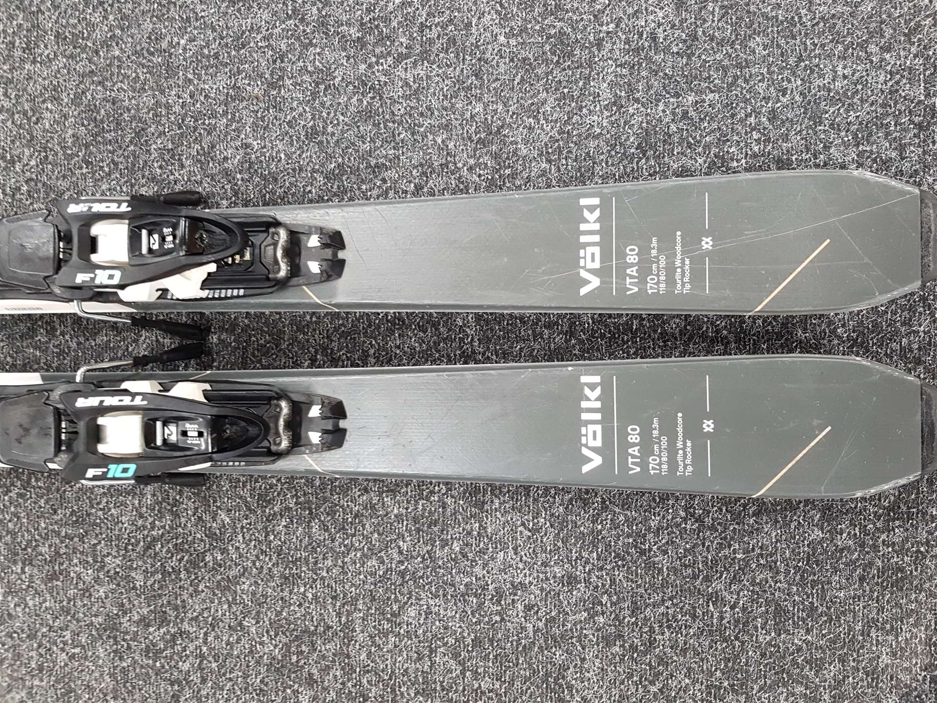 Gebrauchte Alpinski VOLKL VTA 80 + MARKER F10 TOUR + Gebrauchte Riemen