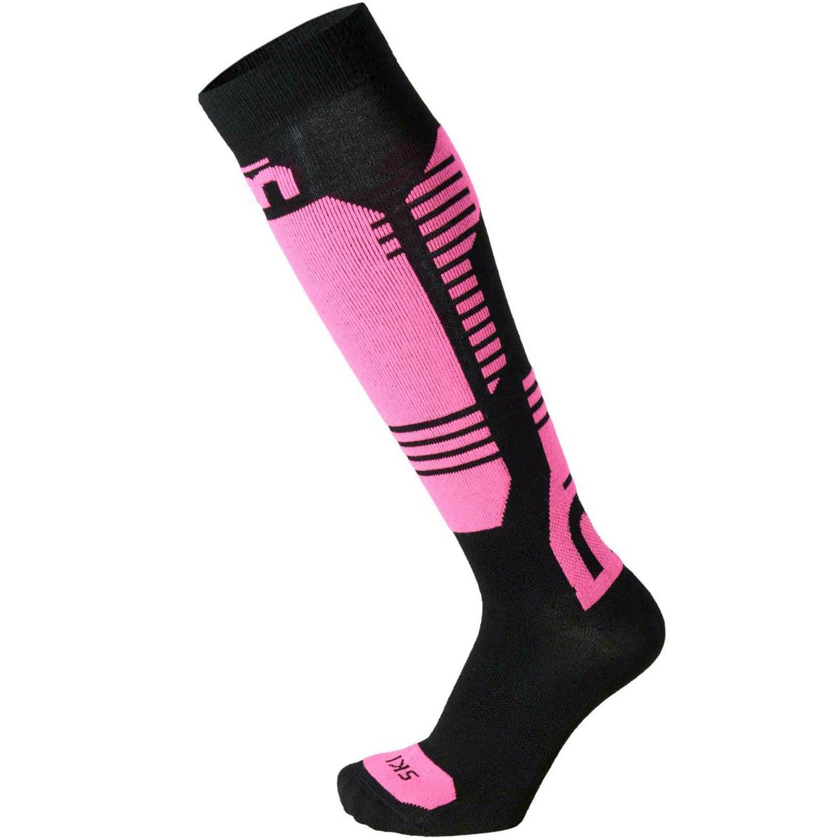 Zokni MICO CALZA SKI KIDS LIGHT W. NATURAL MERINO, NERO/FUCSIA FLUO