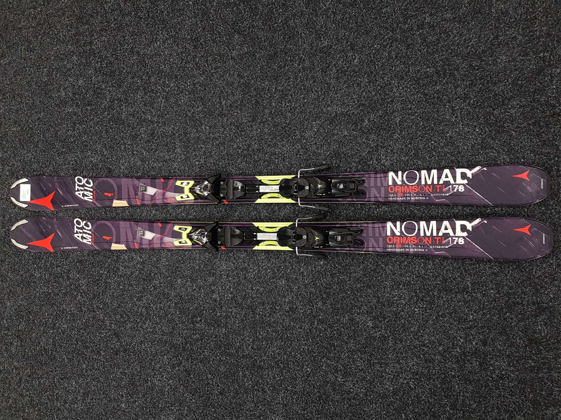 Gebrauchte ATOMIC Nomad Crimson Ti Ski + Atomic XTO 12 Bindungen