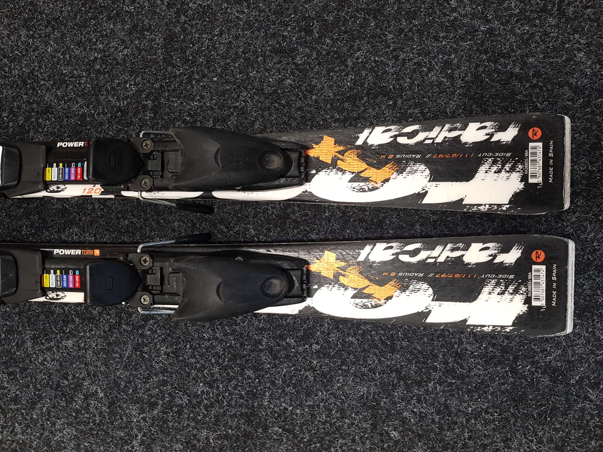 Sci da sci usati per bambini ROSSIGNOL Radical + attacchi B2Y5 4.5