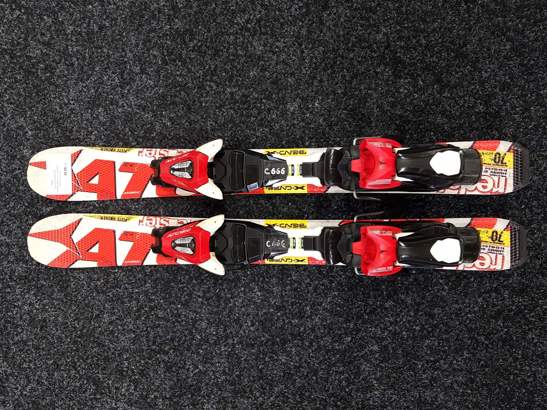Gebrauchte Kinderski ATOMIC Redster + Atomic XTE 45 Bindungen