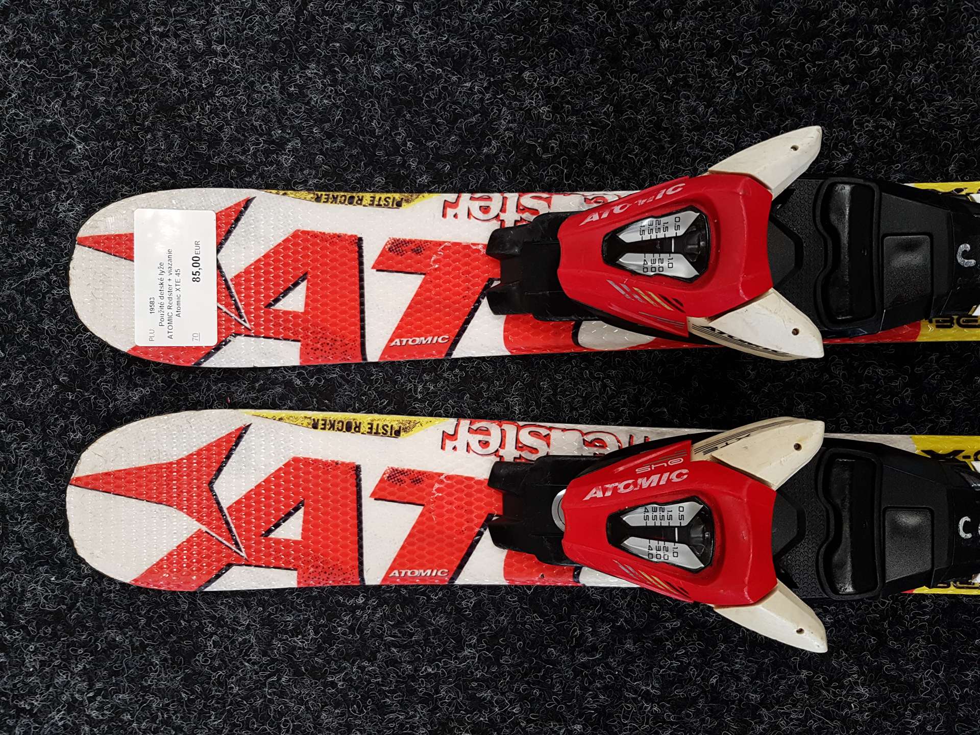 Gebrauchte Kinderski ATOMIC Redster + Atomic XTE 45 Bindungen