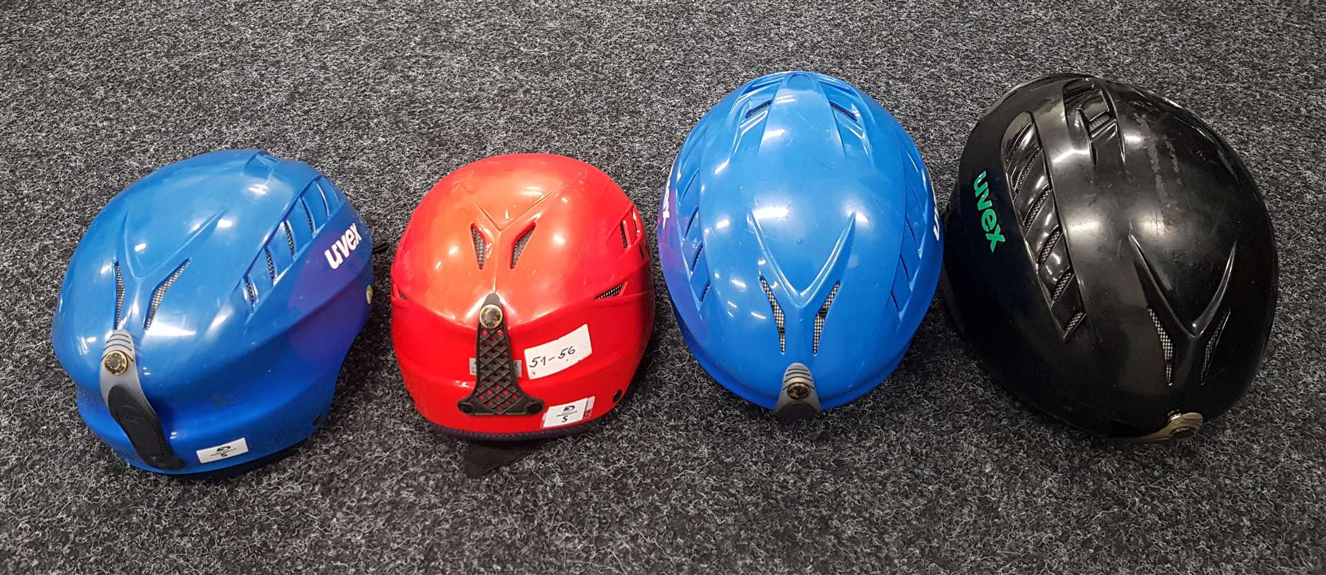 Gebrauchte Helme, gemischt, 16 Stück (XS-XL)