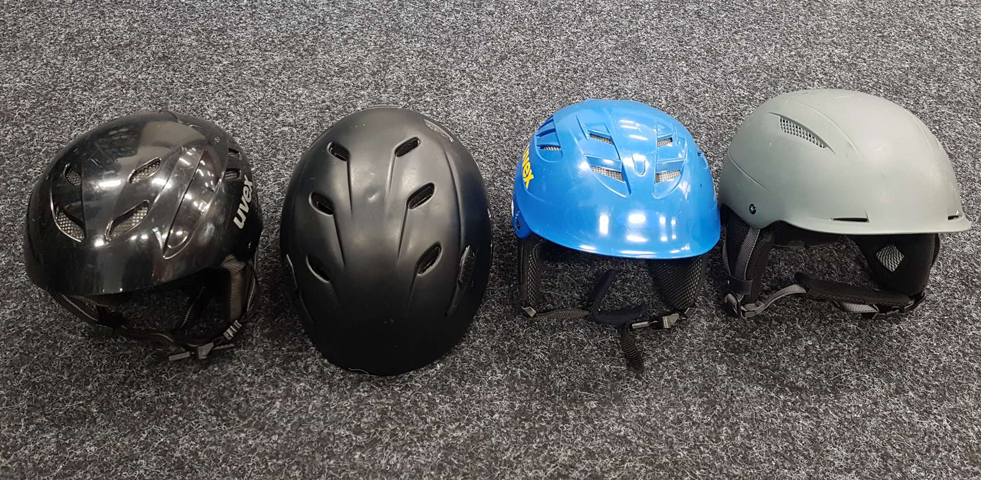 Gebrauchte Helme, gemischt, 16 Stück (XS-XL)