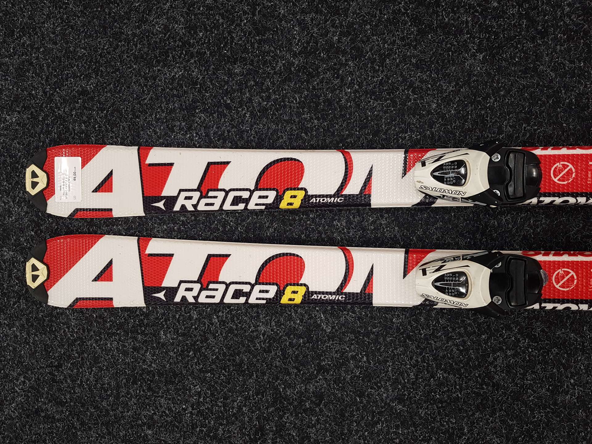 Rabljene dječje skije ATOMIC Race 8 + vezovi Salomon TZ 5
