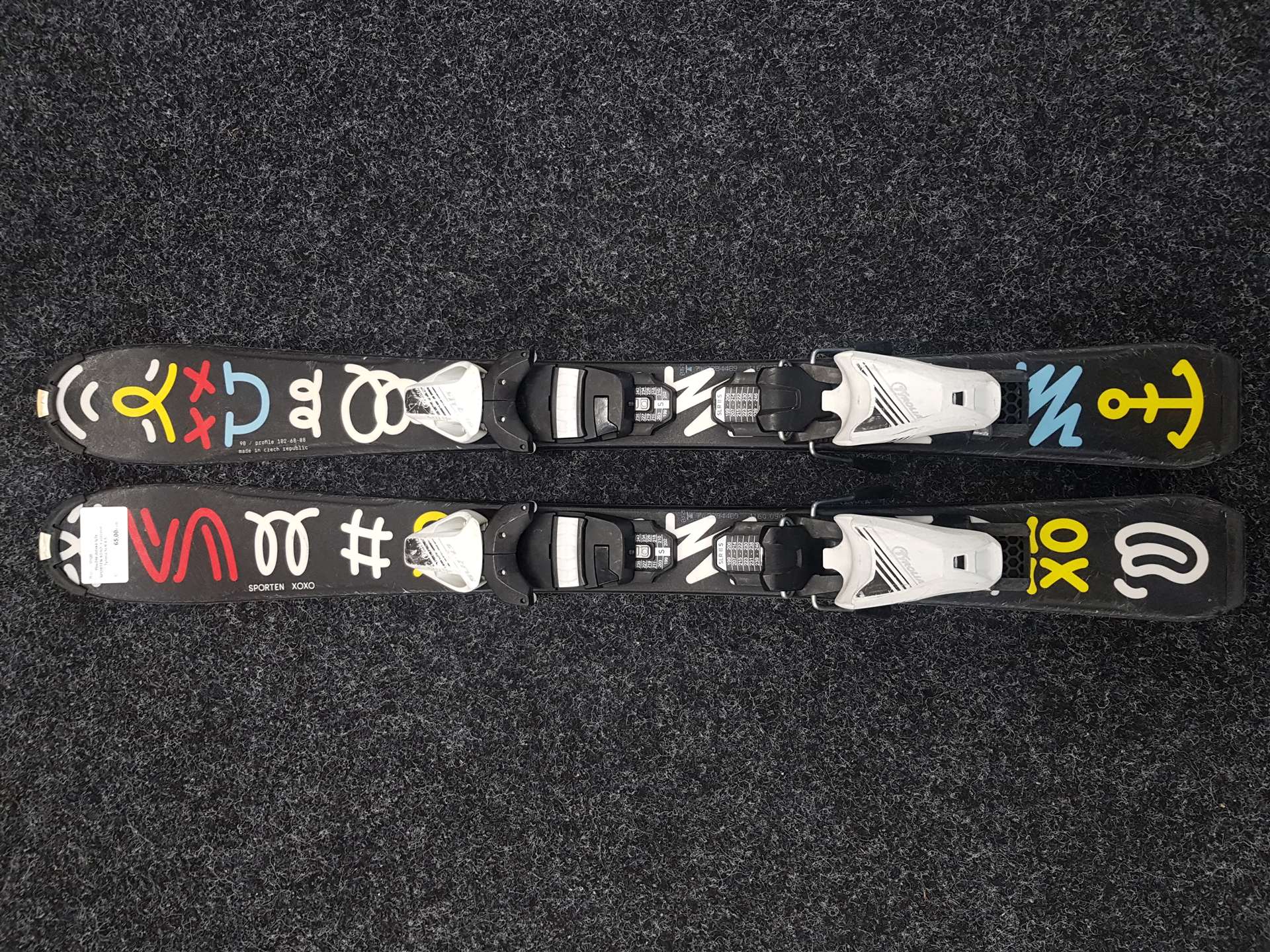 Použité detské lyže SPORTEN XOXO  + viazanie Tyrolia SLR 4,5