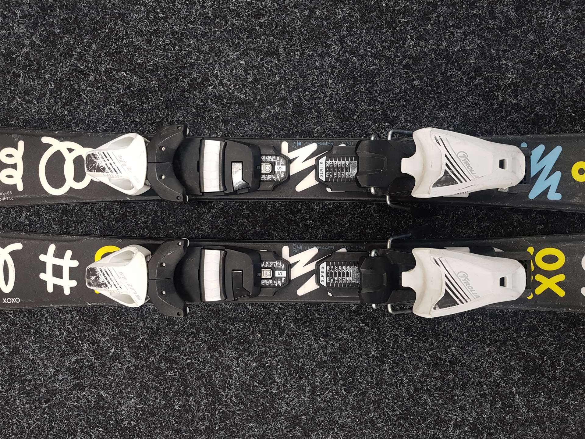 Použité detské lyže SPORTEN XOXO  + viazanie Tyrolia SLR 4,5