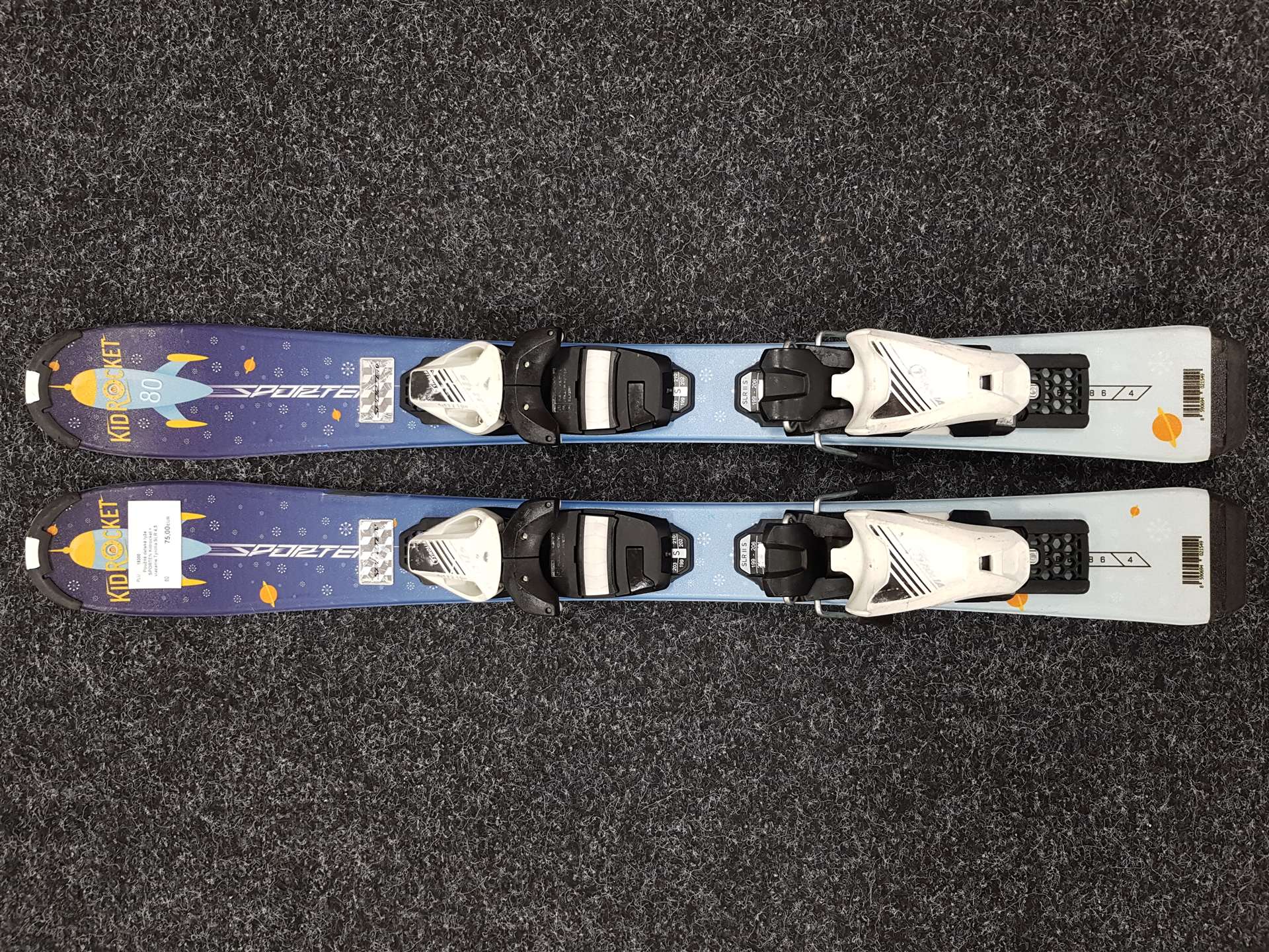 Použité detské lyže SPORTEN Kidrocket + viazanie Tyrolia SLR 4,5