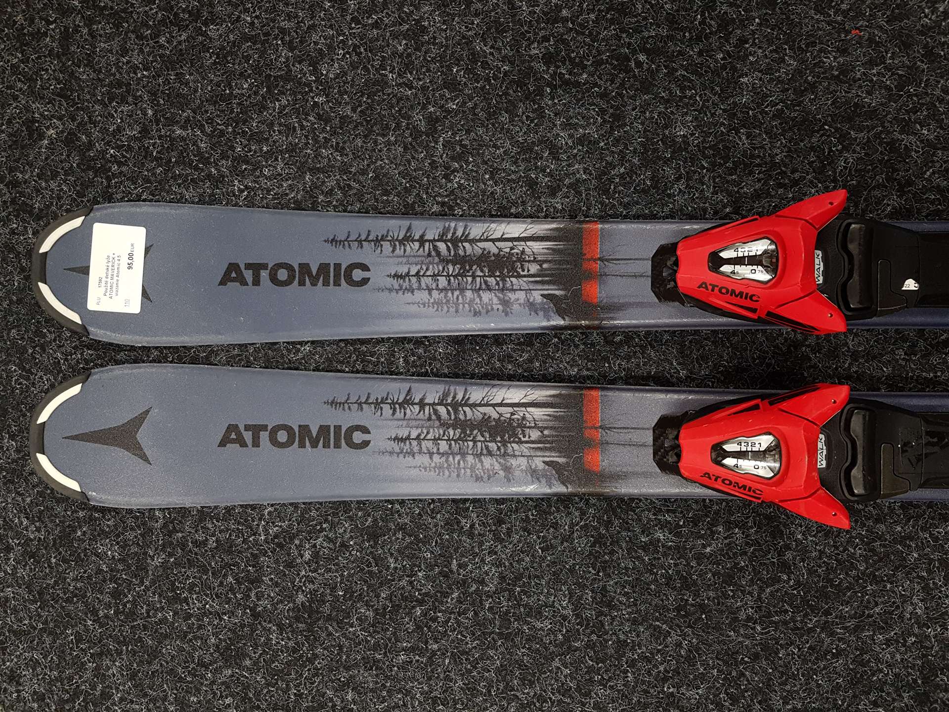 Použité detské lyže ATOMIC MAVERICK + viazanie Atomic 4.5