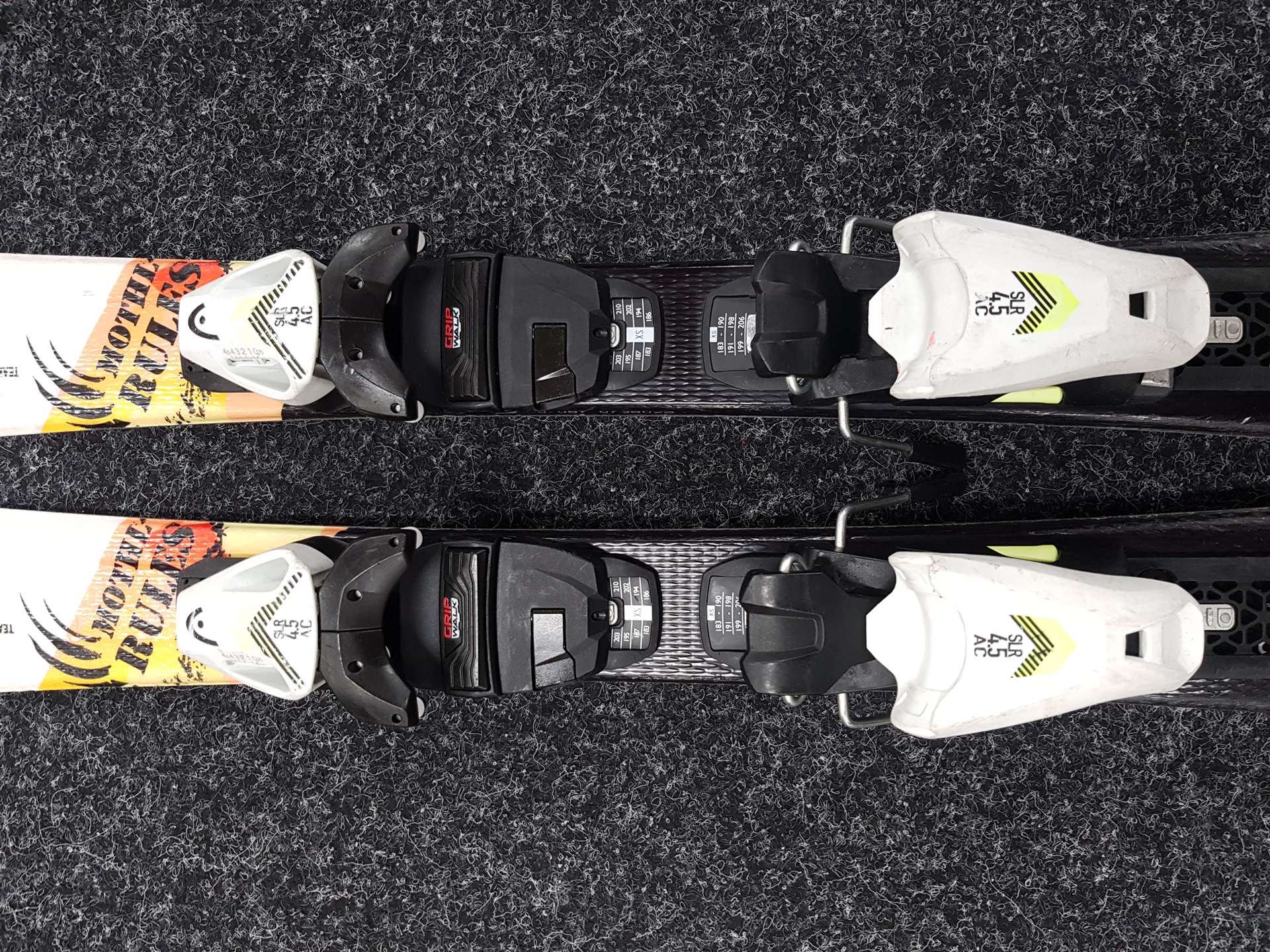 Použité dětské lyže HEAD Mothl Rules + vázání Head SLR 4.5 AC