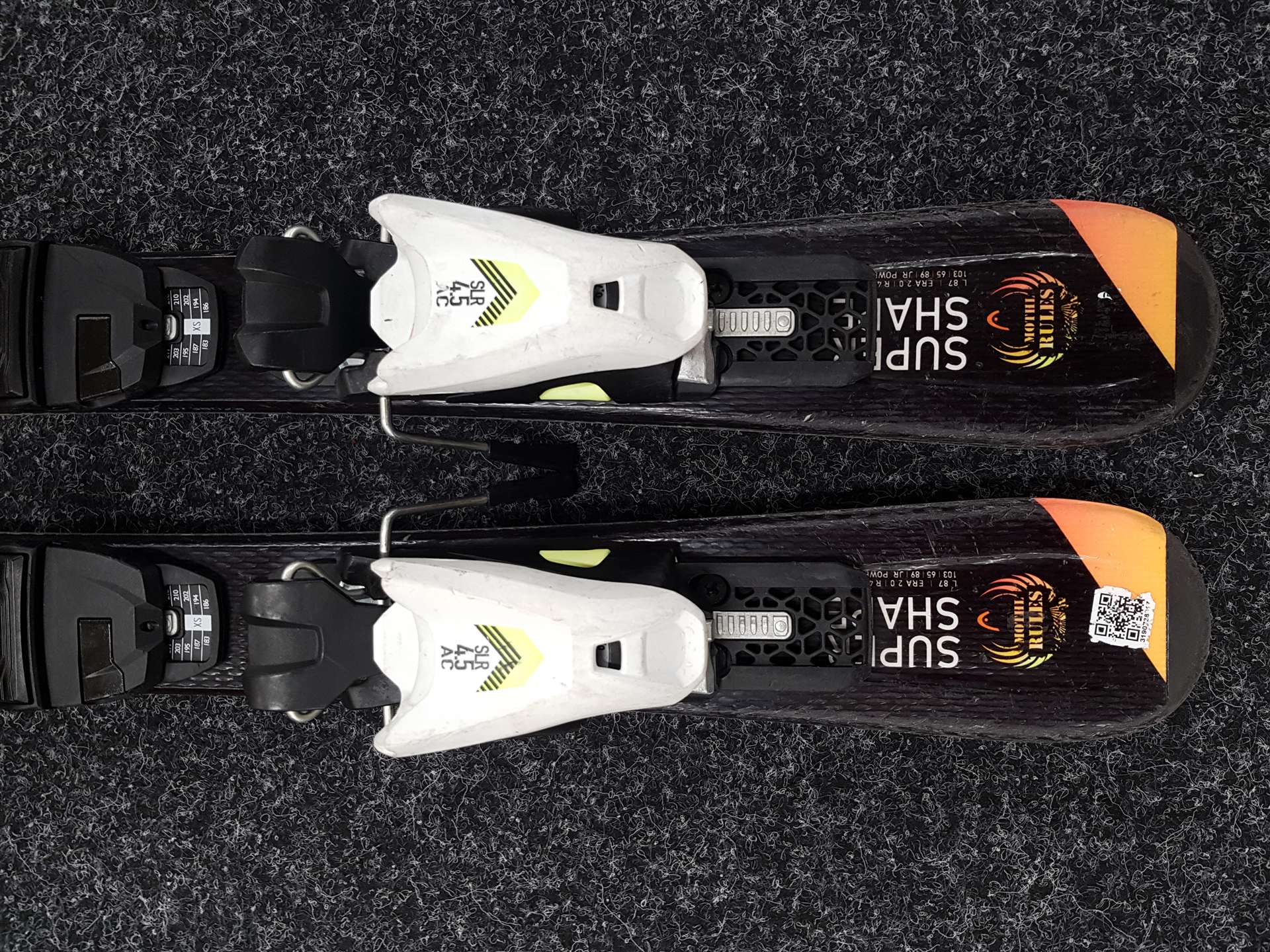 Použité dětské lyže HEAD Mothl Rules + vázání Head SLR 4.5 AC