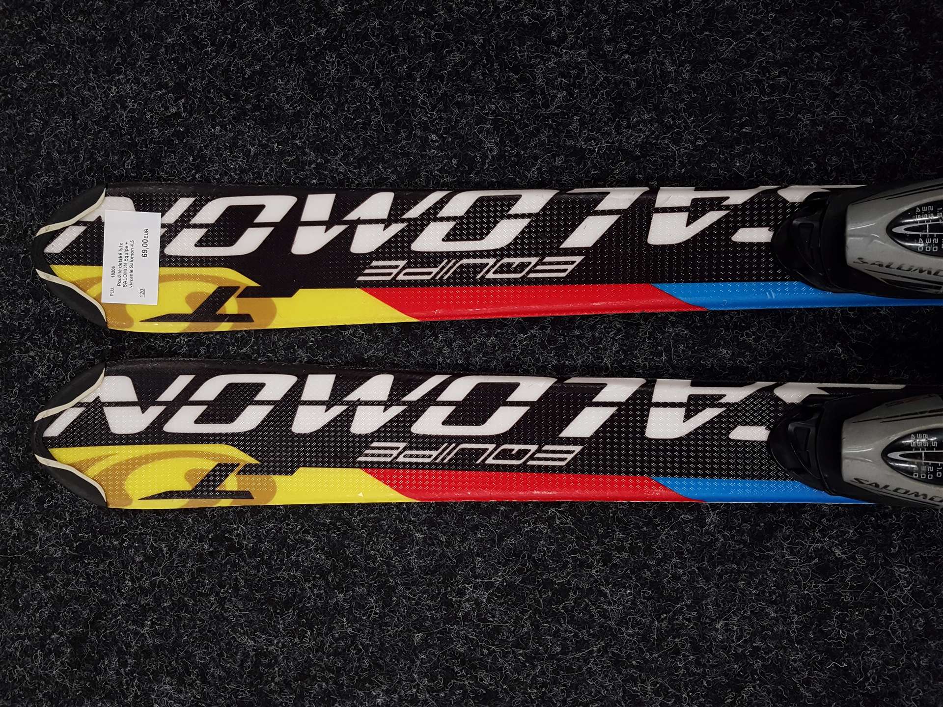 Gebrauchte SALOMON Equipe Kinderski + Salomon 4.5 Bindungen