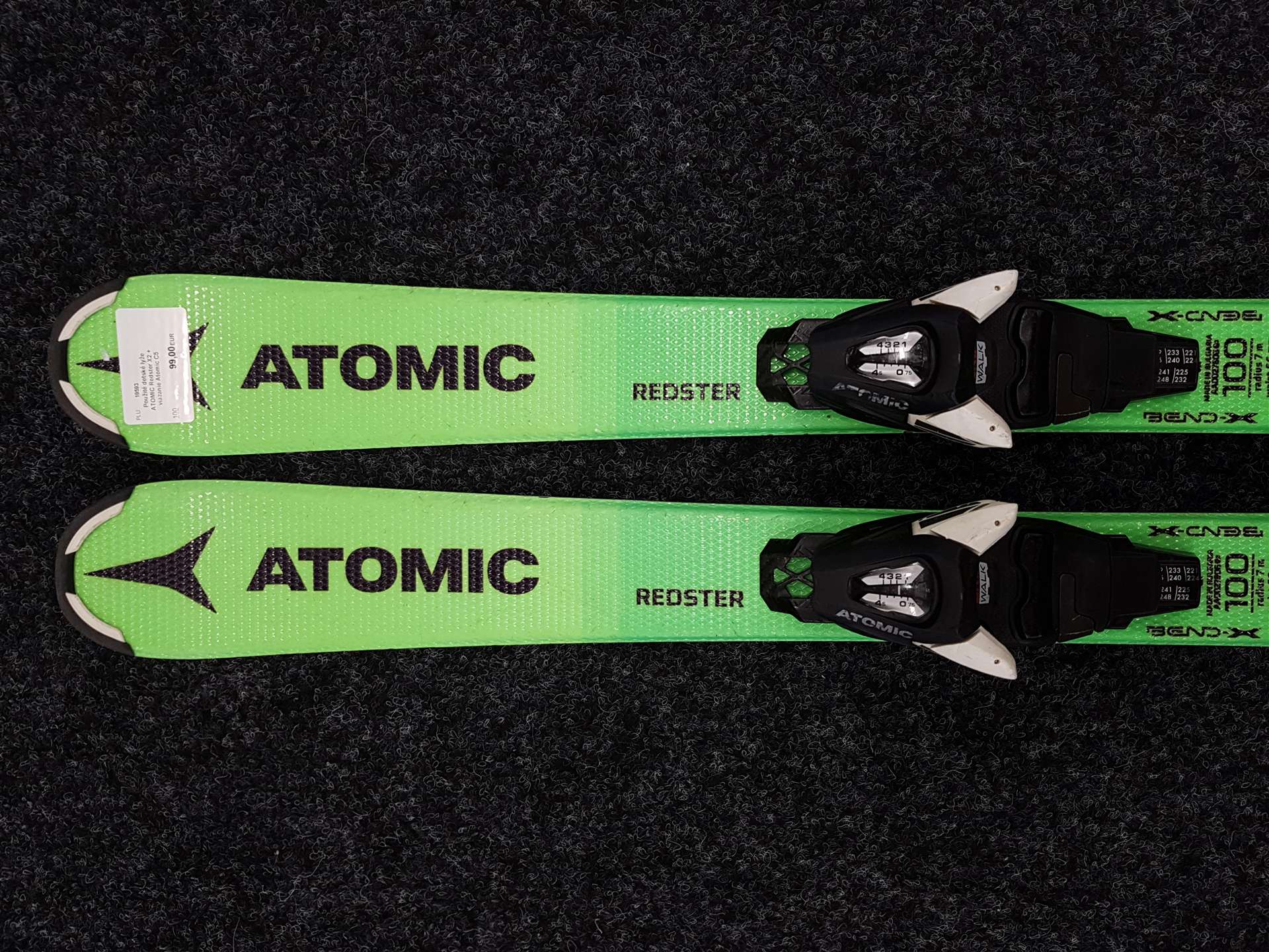 Použité dětské lyže ATOMIC Redster X2 + vázání Atomic C5