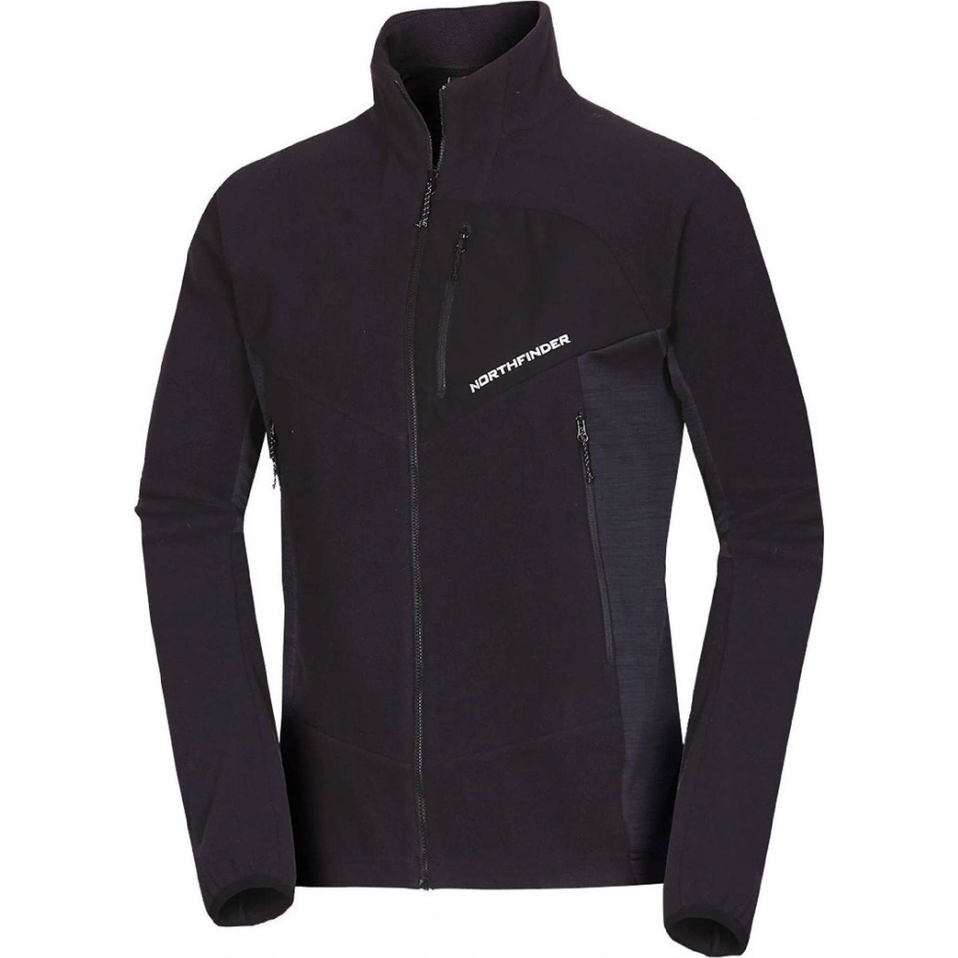 Herren-Fleece-Sweatshirt NORTHFINDER FULVIO schwarz