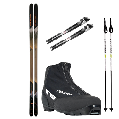 Skis de fond Sporten Explorer skin - backcountry + fixations Salomon + chaussures Fischer + bâtons 