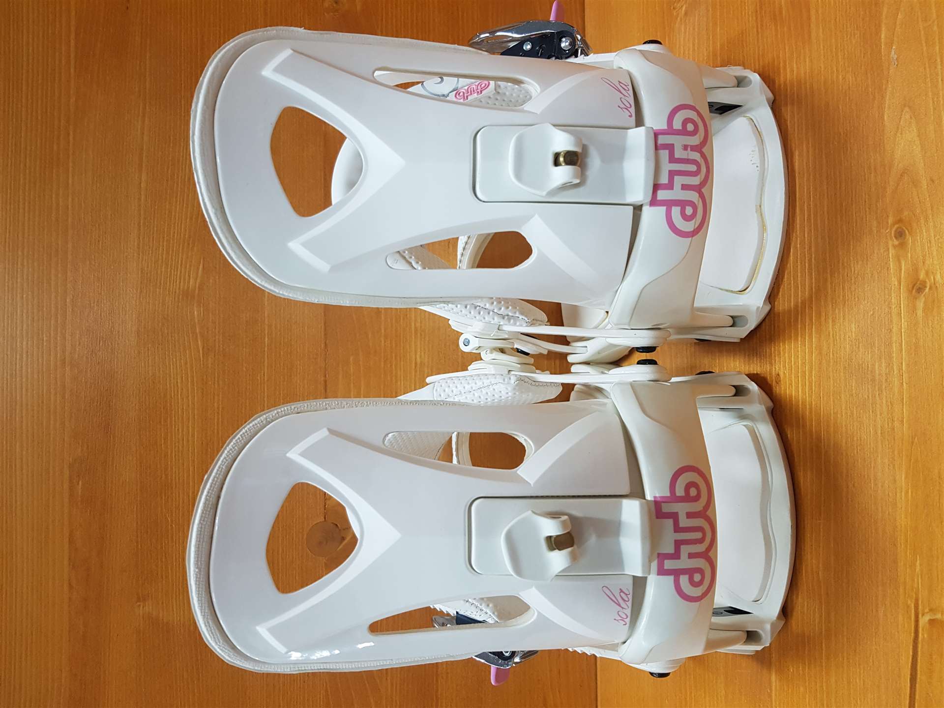 Snowboardbindungen DUB Weiß rosa