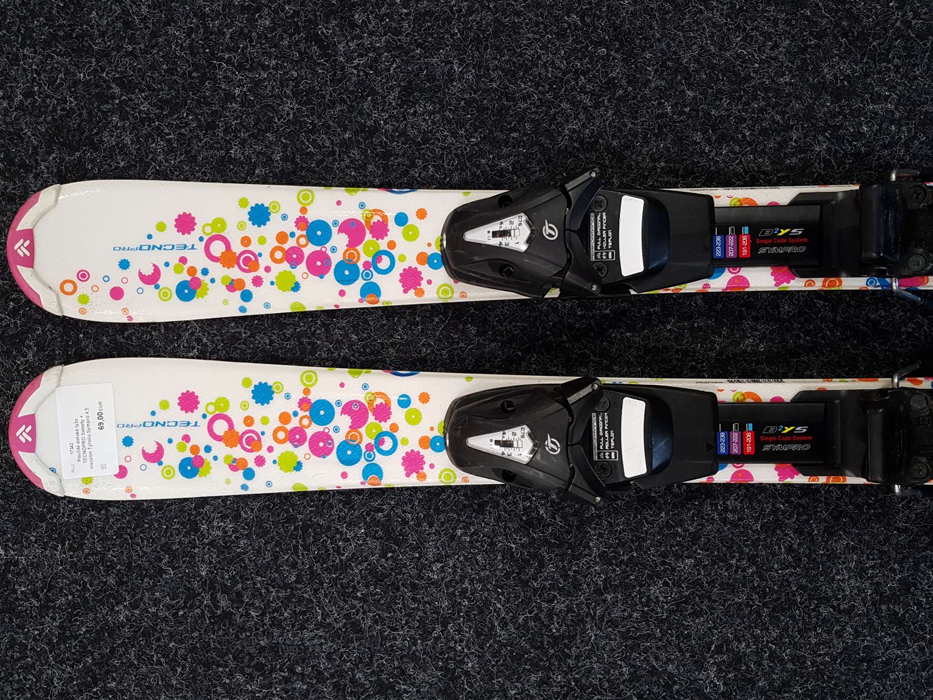 Skis enfant d'occasion TECNOPRO Sweety + fixations Tyrolia Sympro 4.5