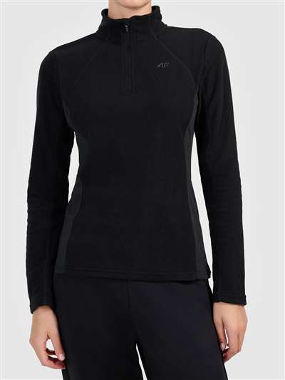 Fleece sweatshirt voor dames, maat 4F F085, diepzwart.