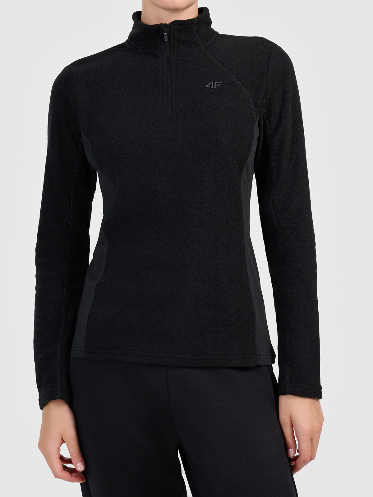 Damen-Fleece-Sweatshirt 4F F085 DEEP BLACK