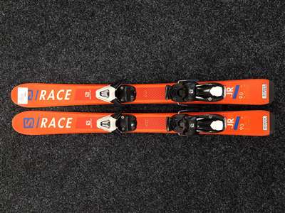 Esquís infantiles usados SALOMON Race JR + fijaciones Salomon 5