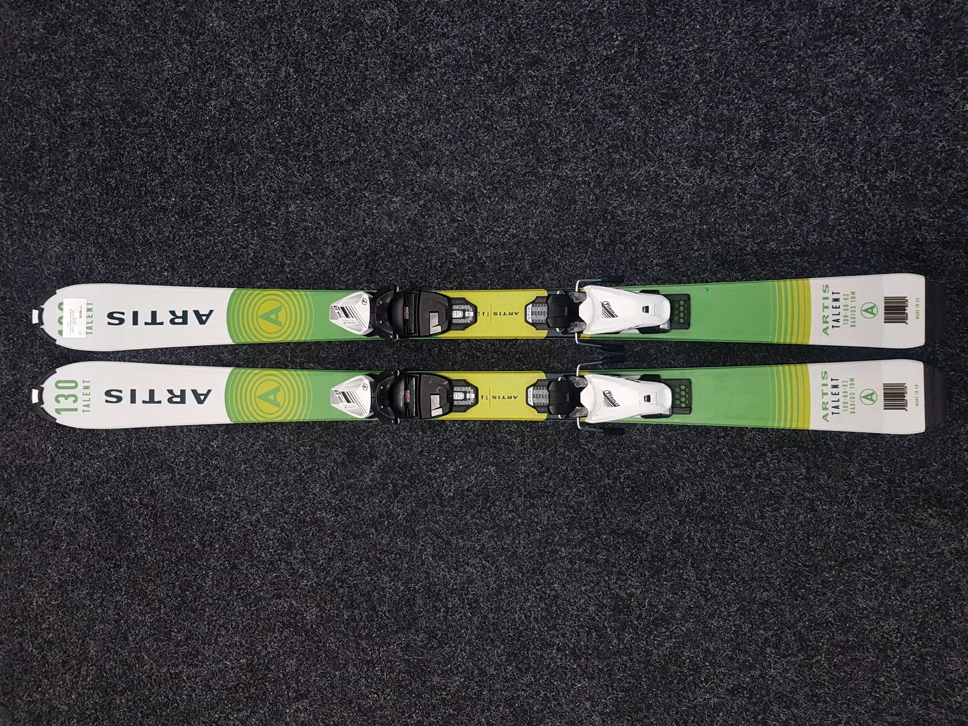 Použité detské lyže ARTIS Talent + viazanie Tyrolia SLR 4,5