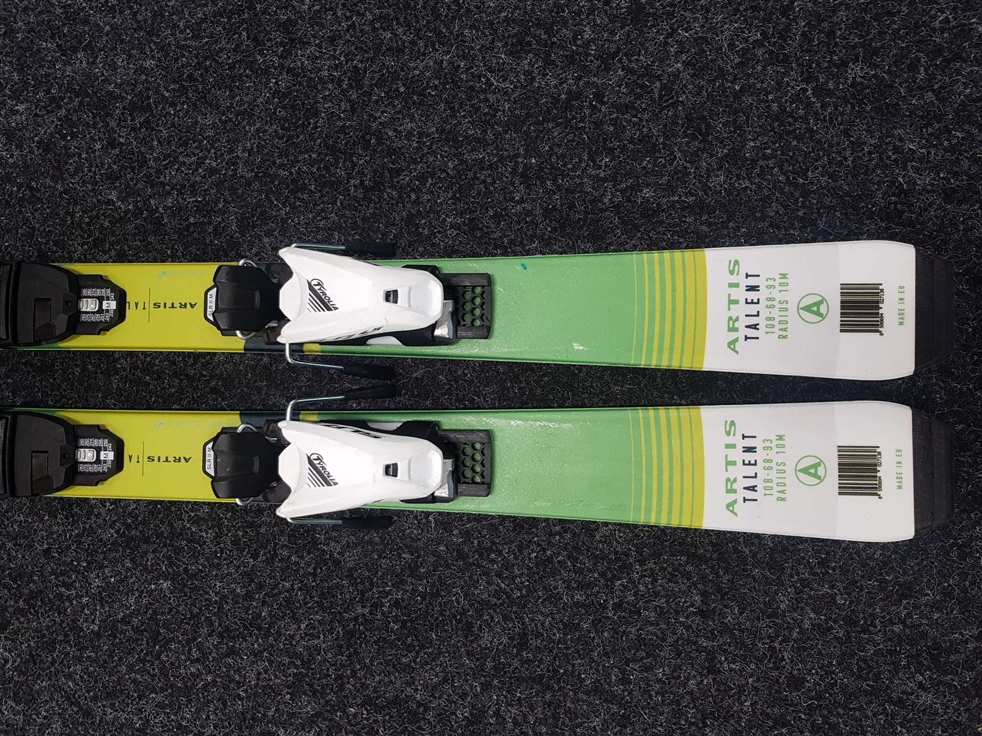 Použité detské lyže ARTIS Talent + viazanie Tyrolia SLR 4,5