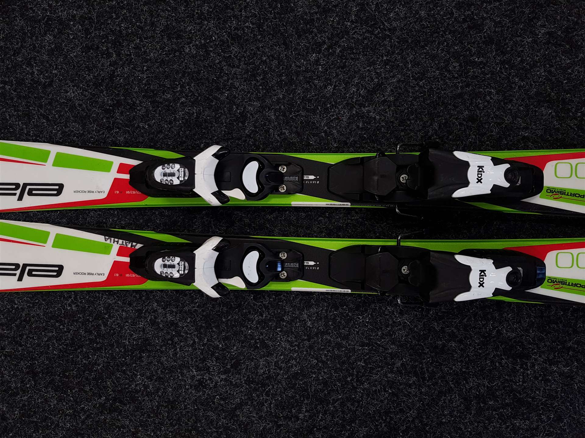 Použité detské lyže ELAN Sport Race 100 + viazanie Look KidX 4.5
