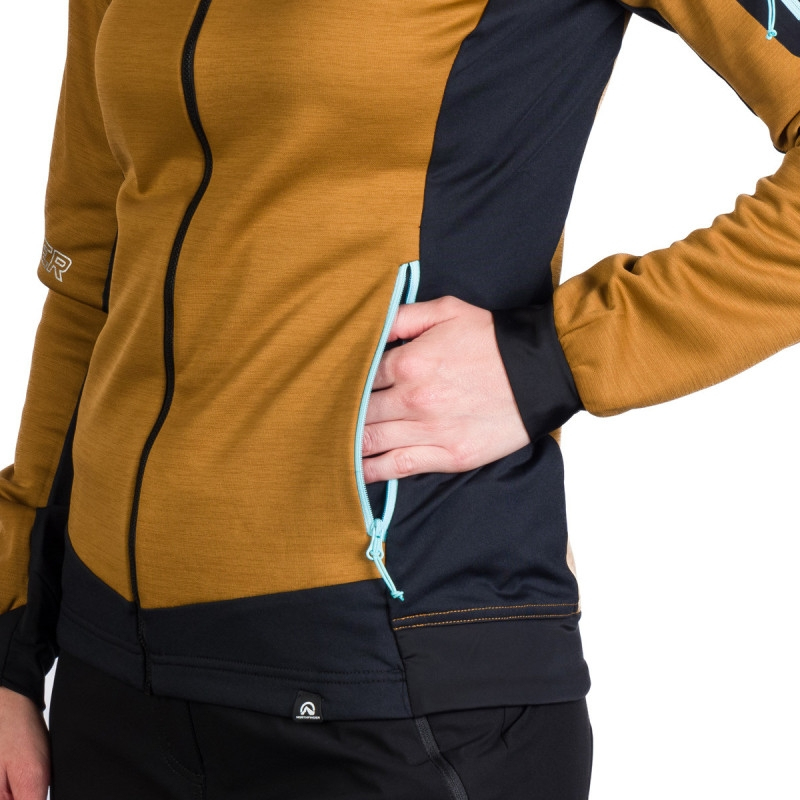 Damska bluza outdoorowa NORTHFINDER PAT musztardowo-czarna