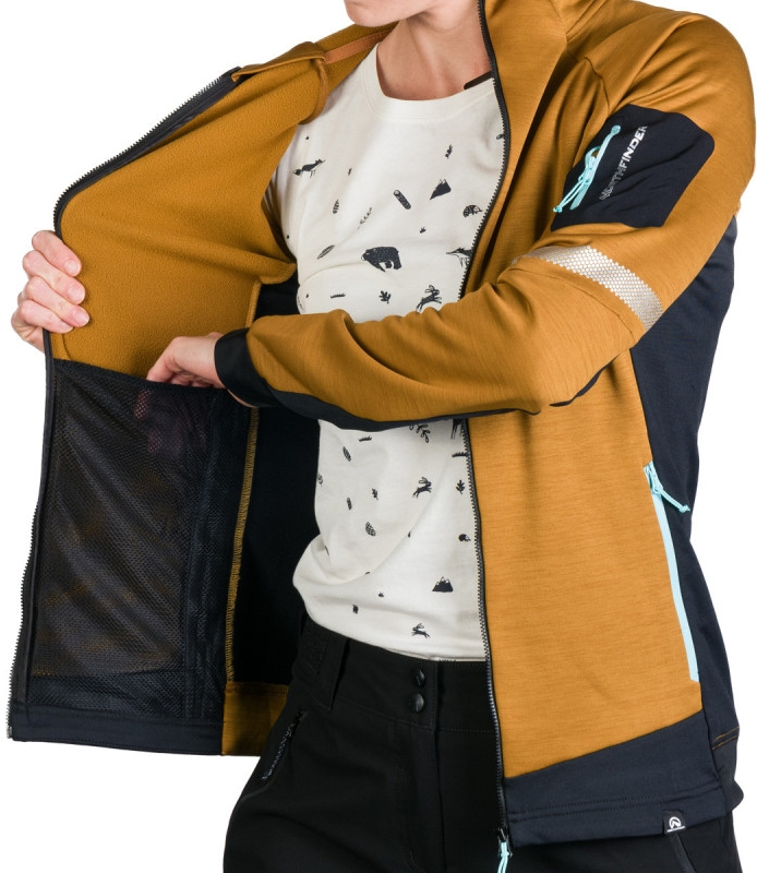 Damska bluza outdoorowa NORTHFINDER PAT musztardowo-czarna