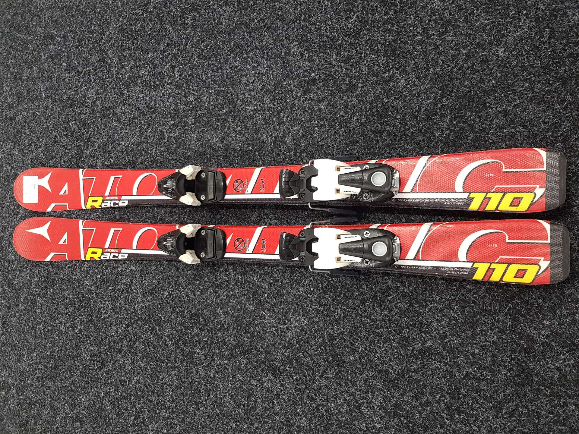 Gebrauchte Kinderski ATOMIC Race + Atomic 4.5 Bindungen