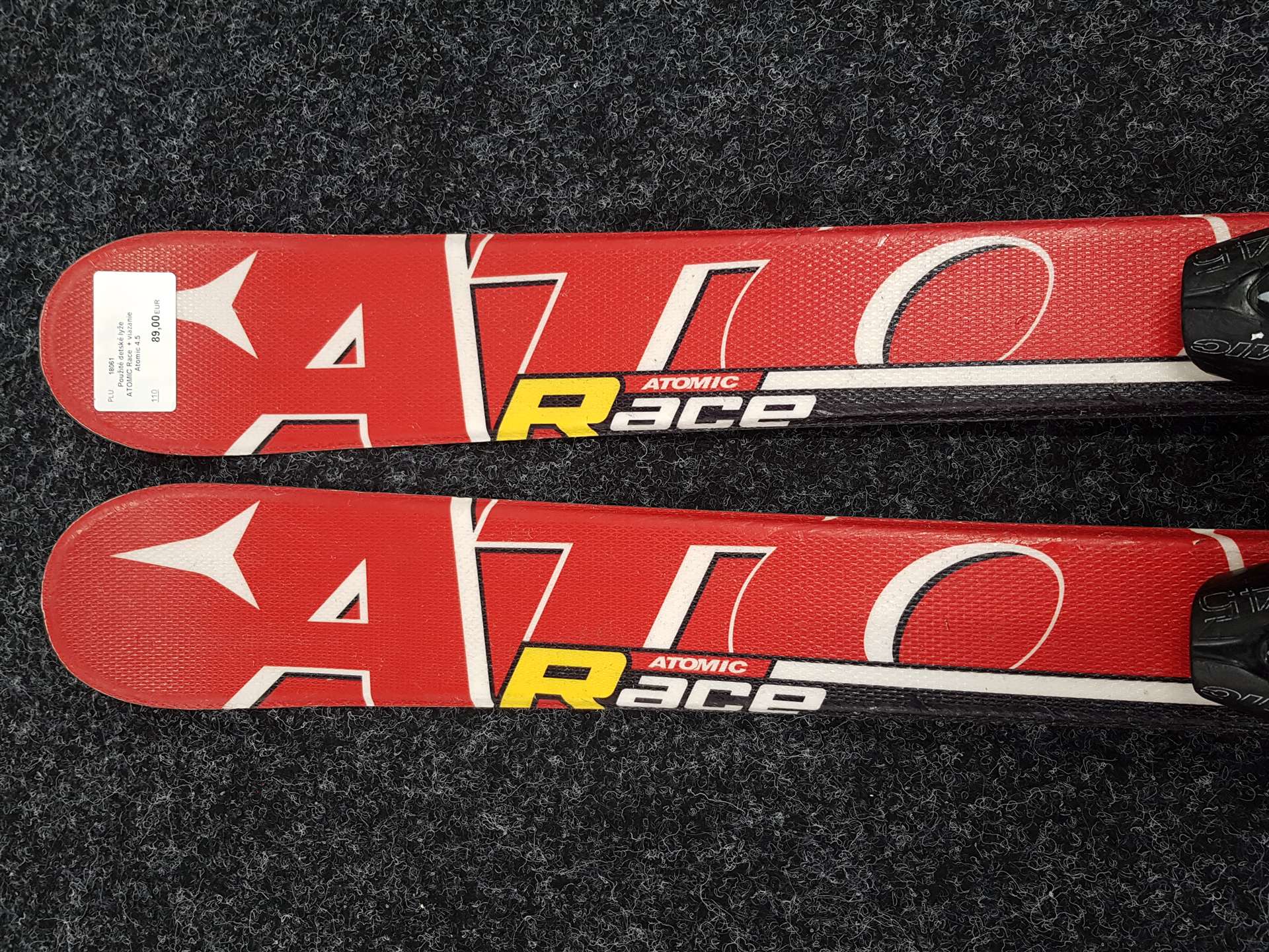 Gebrauchte Kinderski ATOMIC Race + Atomic 4.5 Bindungen