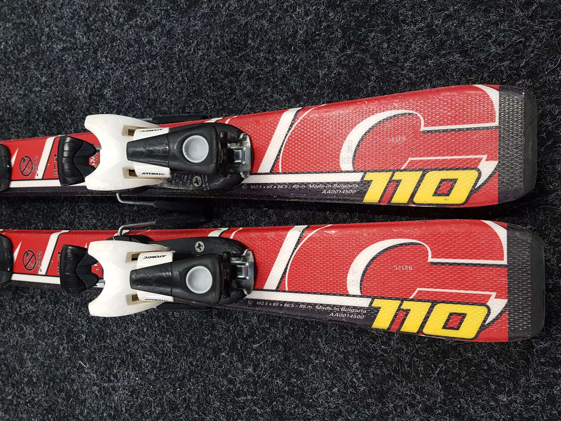 Gebrauchte Kinderski ATOMIC Race + Atomic 4.5 Bindungen